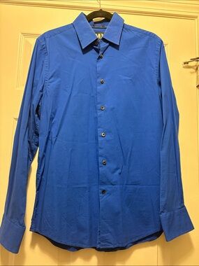 Express 1MX Modern Fit Shirt in Royal Blue